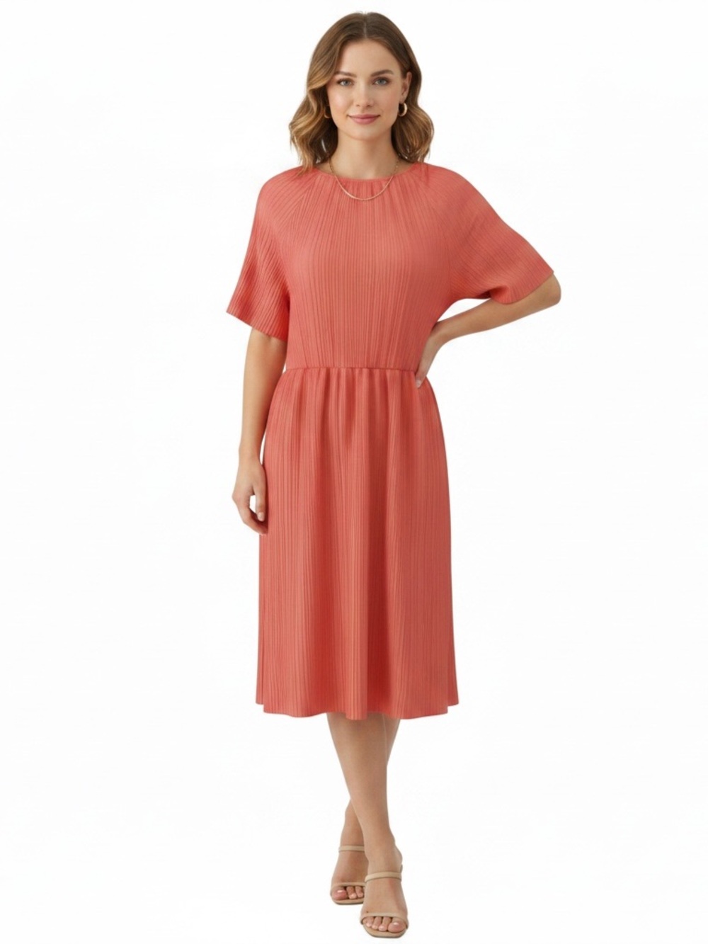 Premise Red Pleated Mini Dress